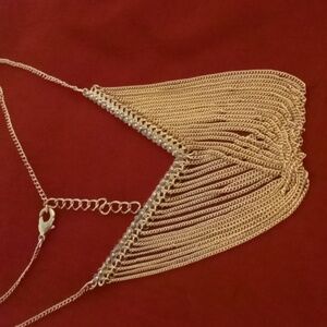 Bib collar necklace multi layer necklace 18 in long nwot .